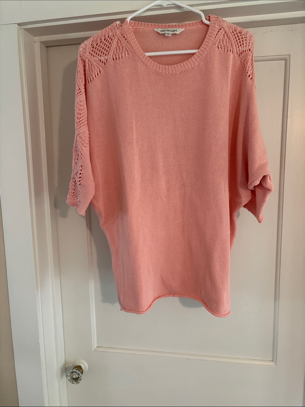 DAVI & DANI Peach Knit Crewneck Sweater